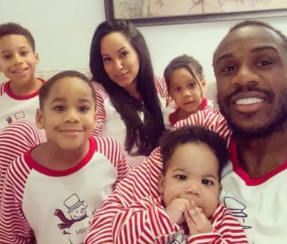 Michail Antonio with his family.